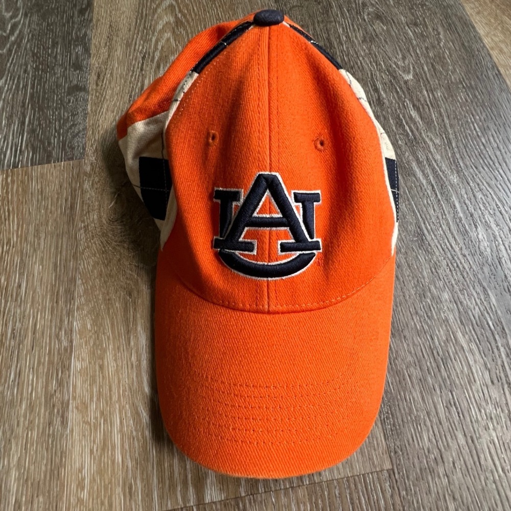 T.E.I. Auburn Tigers Hat Unisex OSFA Orange Argyle Side Panel Baseball Cap